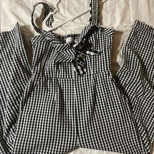 Black and White Gingham Women's Top